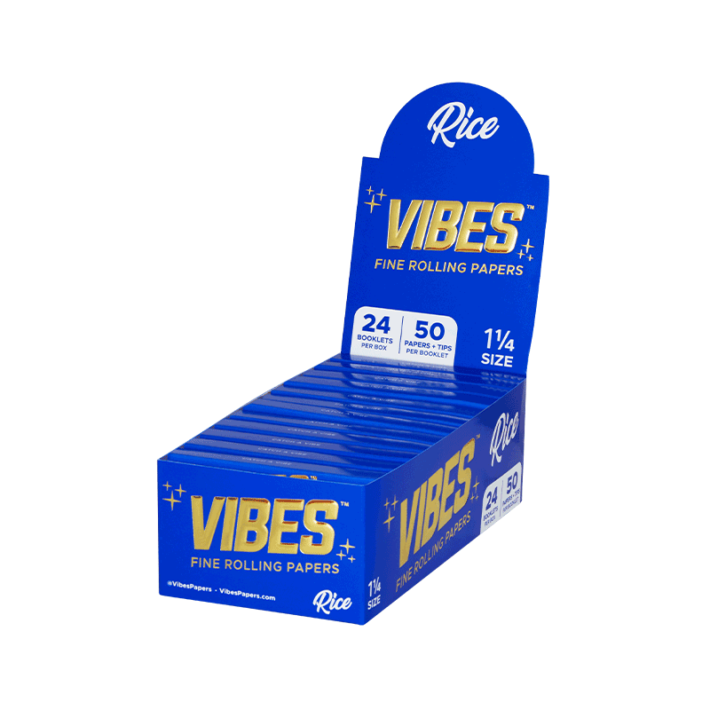 VIBES™ | Fine Rolling Papers 1¼ Rice + Tips | 50 Count