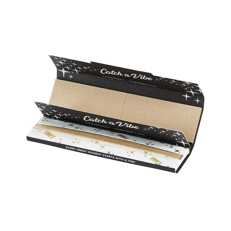 VIBES™ | Fine Rolling Papers King Size Ultra Thin + Tips | 50 CT