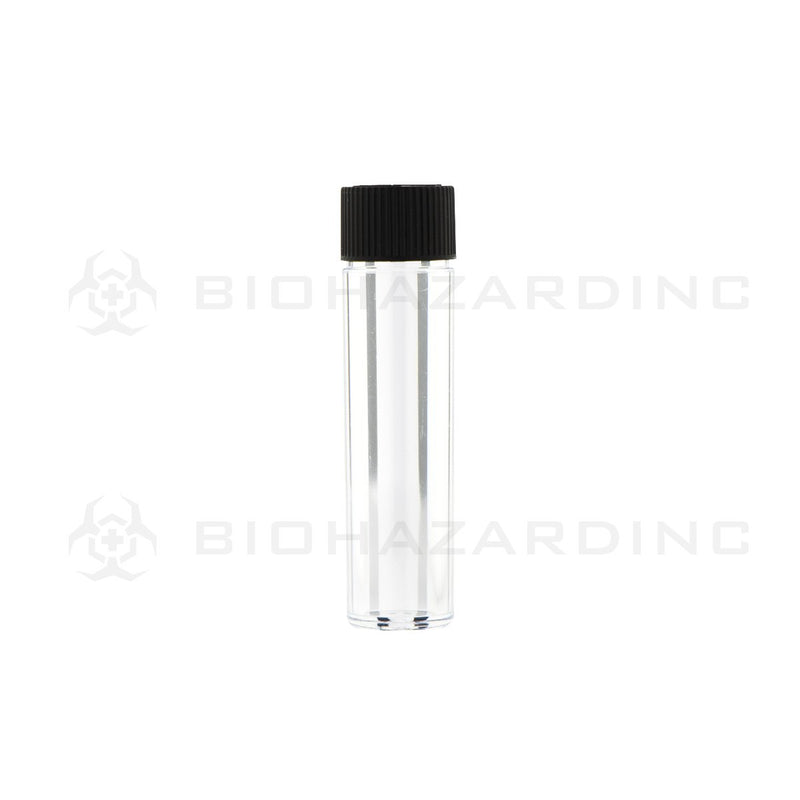 Clear Vape Cartridge Tube w/ Black Cap | 72mm - 1,000 Count | Child-Resistant