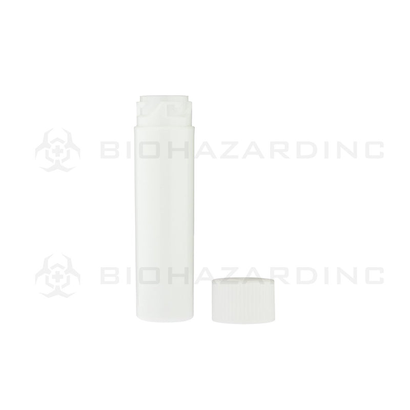 White Vape Cartridge Tube w/ White Cap | 72mm - 1,000 Count | Child-Resistant