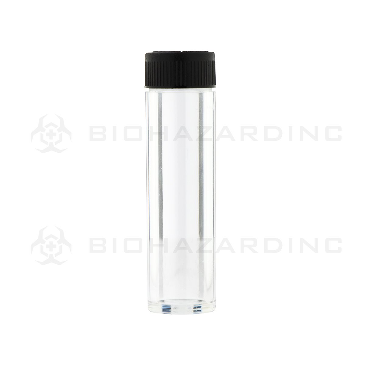 Clear Vape Cartridge Tube w/ Black Cap | 78mm - 600 Count | Child-Resistant