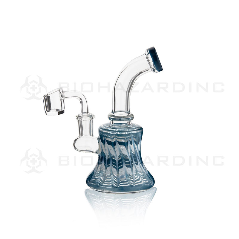 6" Raked Dab Rig / Bong w/ Banger Hanger & Bowl - Aqua