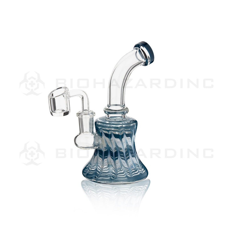 6" Raked Dab Rig / Bong w/ Banger Hanger & Bowl - Aqua