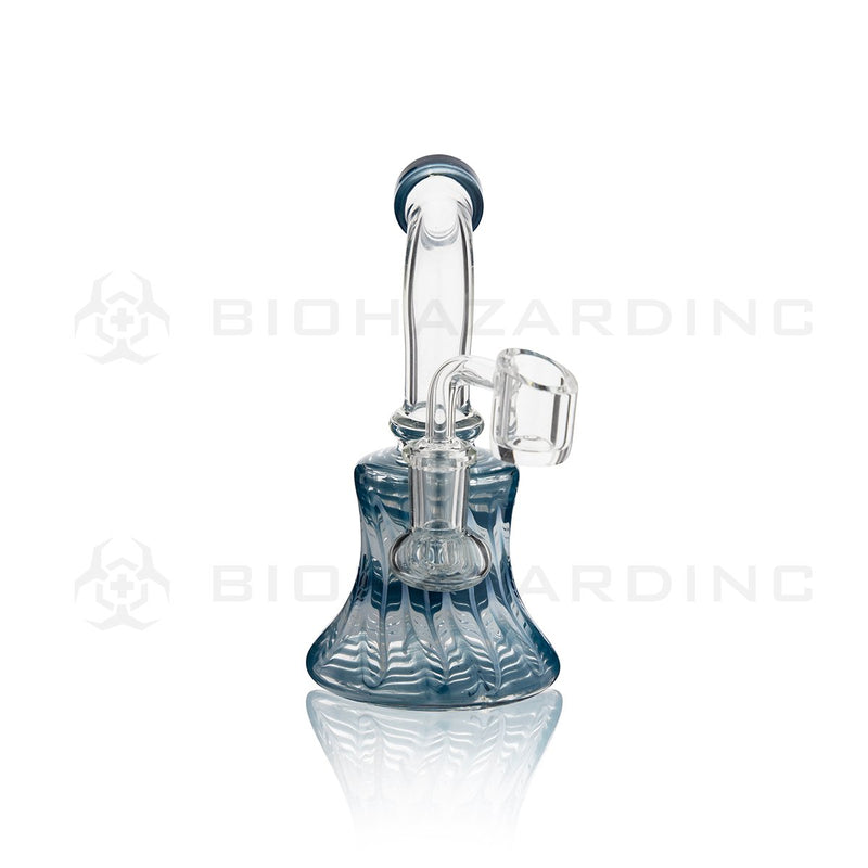 6" Raked Dab Rig / Bong w/ Banger Hanger & Bowl - Aqua