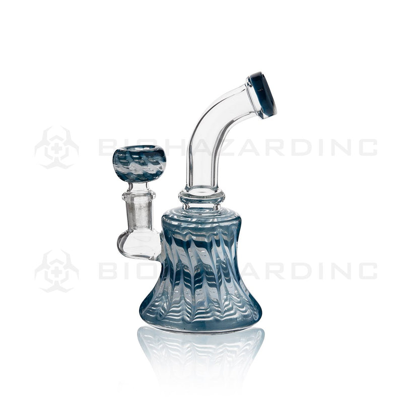 6" Raked Dab Rig / Bong w/ Banger Hanger & Bowl - Aqua