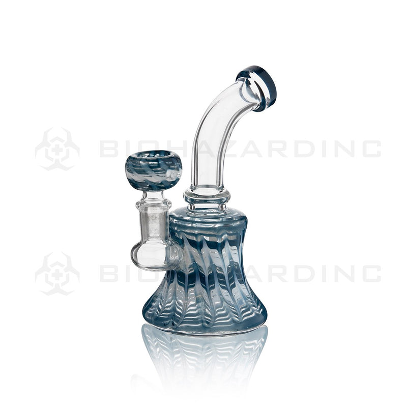 6" Raked Dab Rig / Bong w/ Banger Hanger & Bowl - Aqua