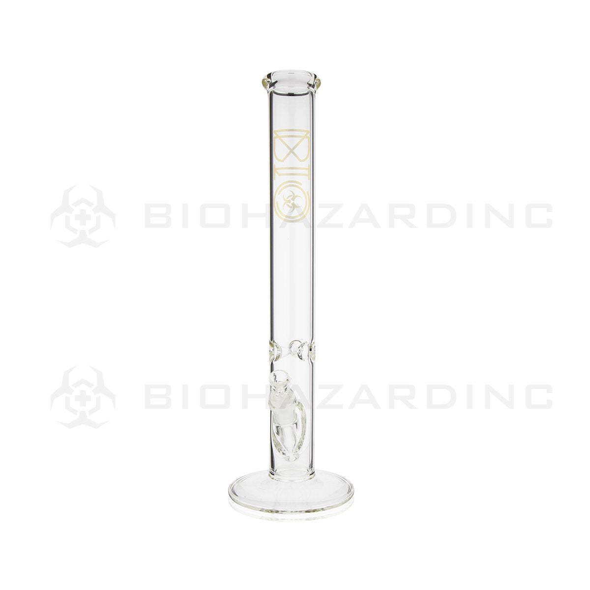 BIO Glass Straight | 18" 50mm x 5mm Classic Water Pipe | Gold