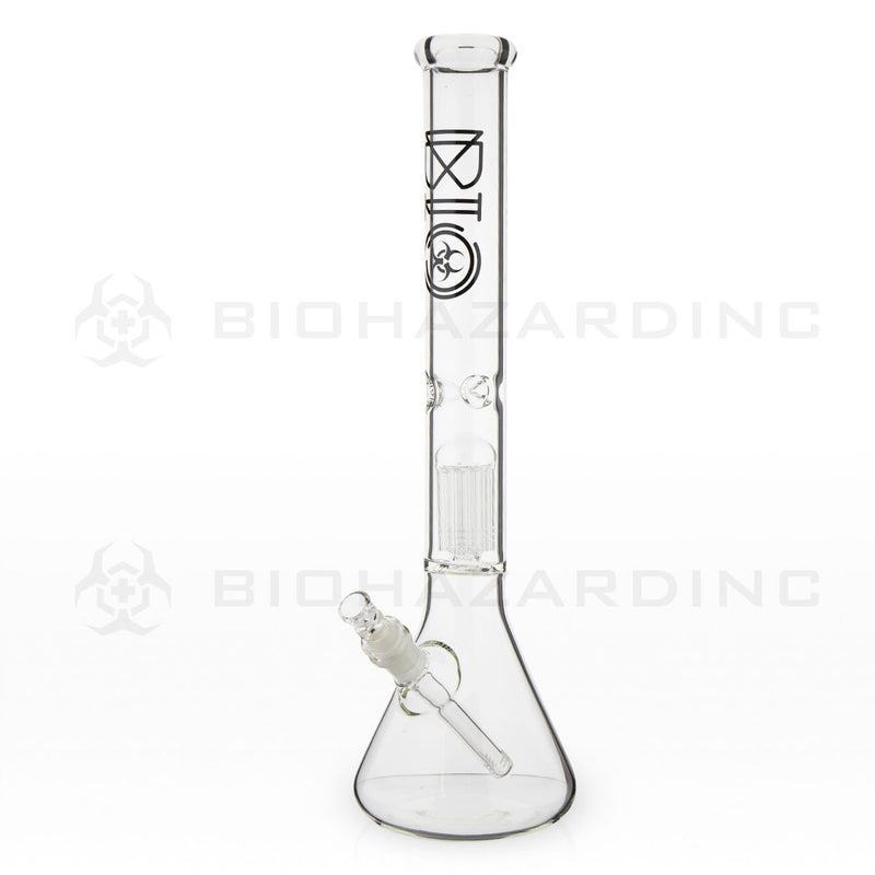 BIO Glass Single Chamber Beaker | 18" 50mm x 5mm 10 Arm Tree Perc Water Pipe | Black