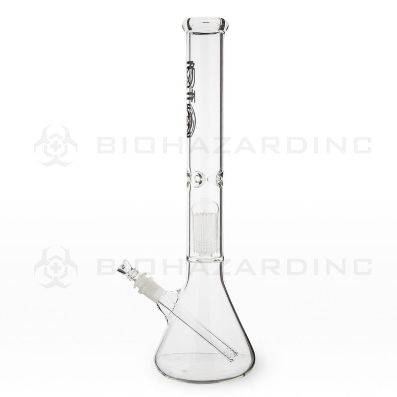 BIO Glass Single Chamber Beaker | 18" 50mm x 5mm 10 Arm Tree Perc Water Pipe | Black