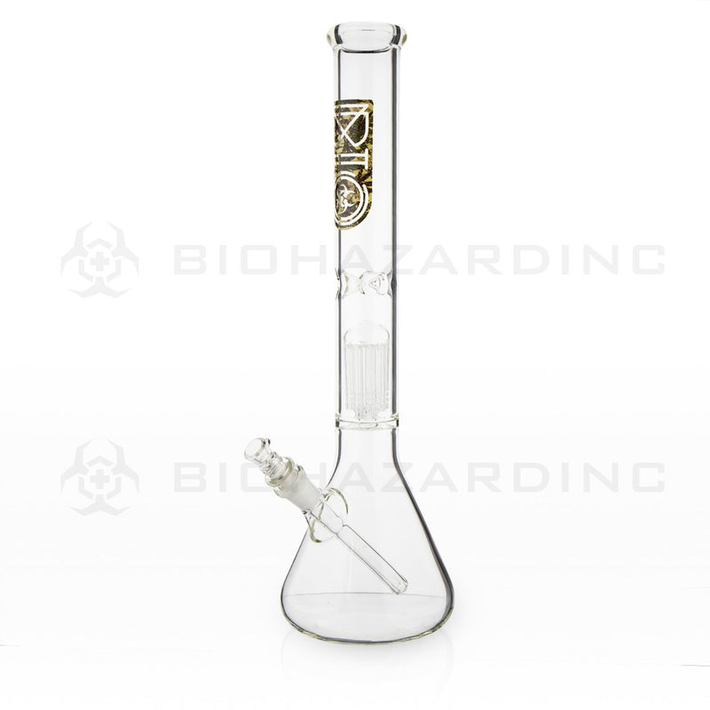 BIO Glass Single Chamber Beaker | 18" 50mm x 5mm 10 Arm Tree Perc Water Pipe | Camo