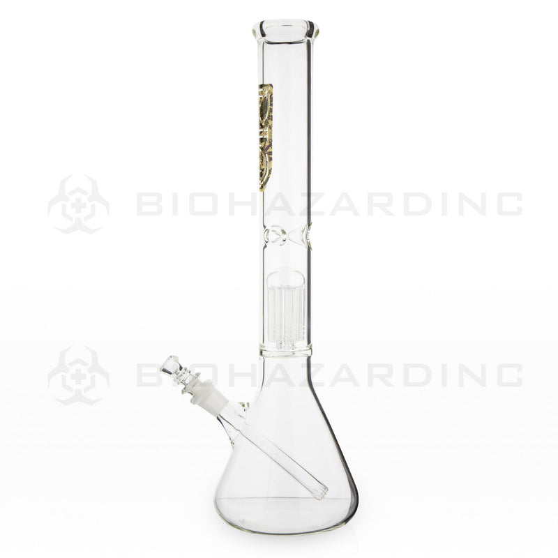 BIO Glass Single Chamber Beaker | 18" 50mm x 5mm 10 Arm Tree Perc Water Pipe | Camo