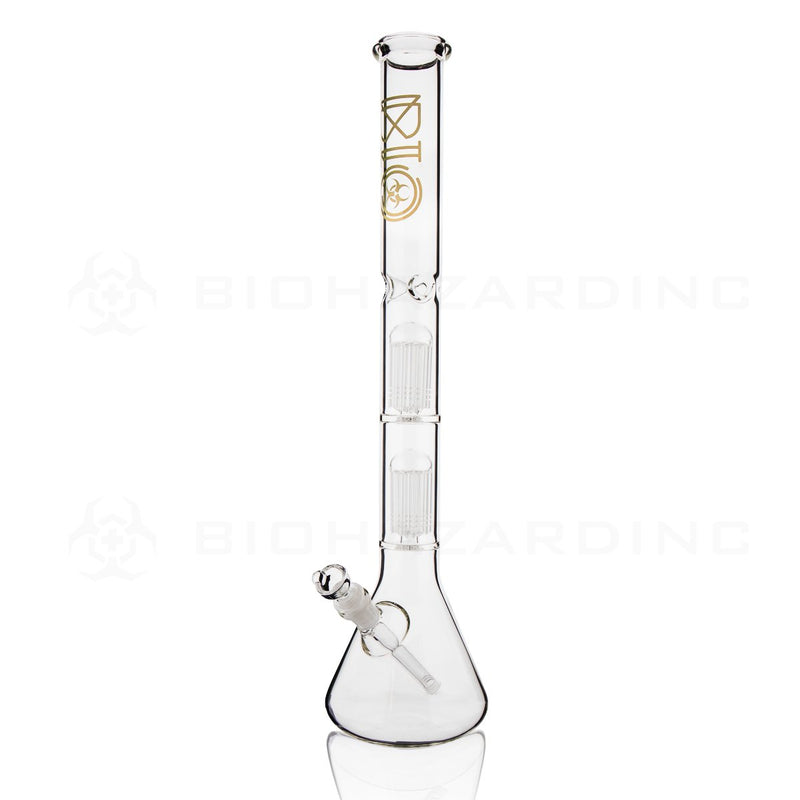 BIO Glass | 22" 50mm x 5mm Double Tree Beaker Water Pipe | Gold