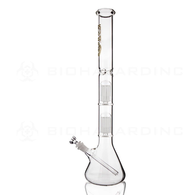 BIO Glass | 22" 50mm x 5mm Double Tree Beaker Water Pipe | Gold