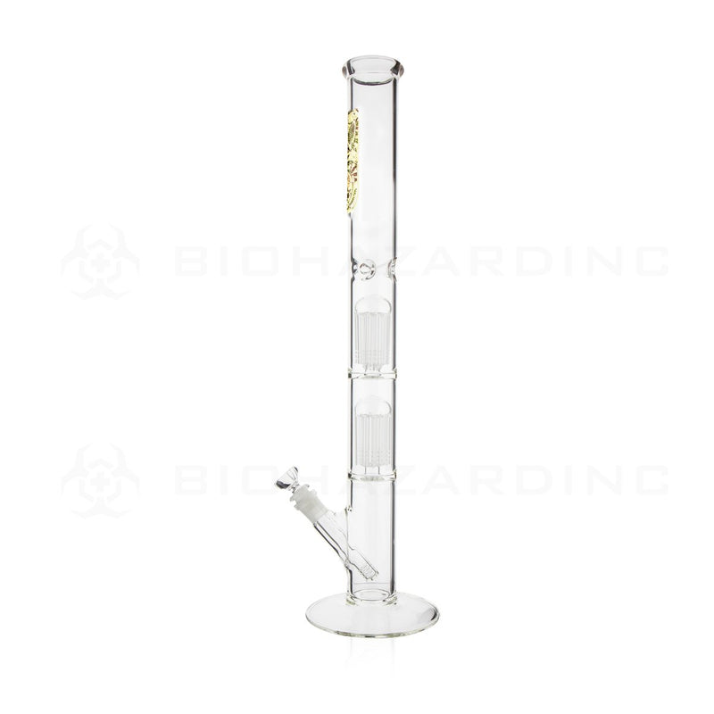 BIO Glass Double Chamber Straight | 22" 50mm x 5mm 10 Arm Tree Perc Water Pipe | Camo