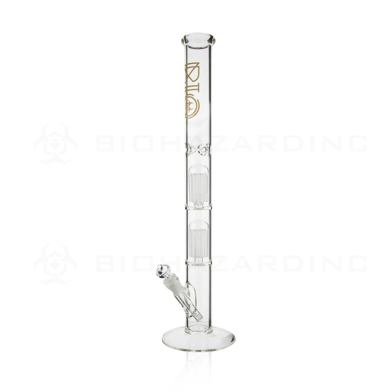 BIO Glass | 22" 50mm x 5mm Double Tree Straight Water Pipe | Gold