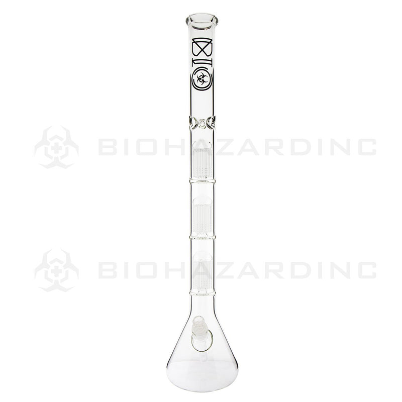 BIO Glass Triple Chamber Beaker | 26" 50mm x 5mm 8 Arm Tree Perc Water Pipe | Black