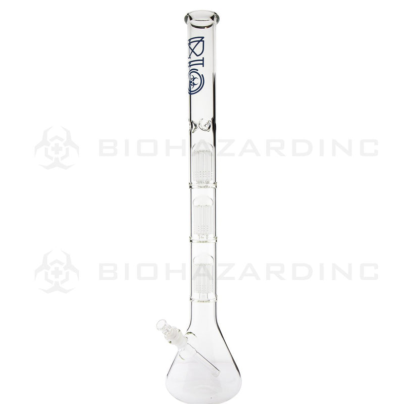 BIO Glass Triple Chamber Beaker | 26" 50mm x 5mm 8 Arm Tree Perc Water Pipe | Blue