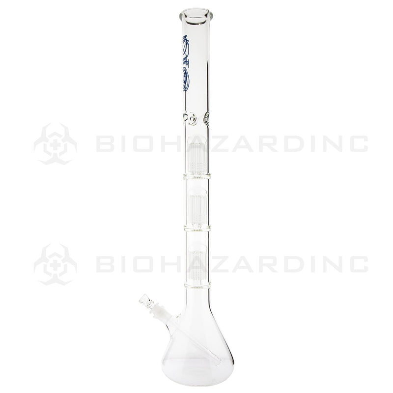 BIO Glass Triple Chamber Beaker | 26" 50mm x 5mm 8 Arm Tree Perc Water Pipe | Blue