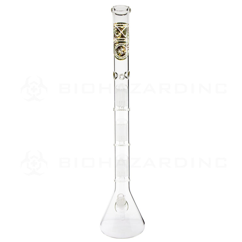 BIO Glass Triple Chamber Beaker | 26" 50mm x 5mm 8 Arm Tree Perc Water Pipe | Camo