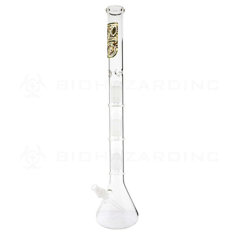 BIO Glass Triple Chamber Beaker | 26" 50mm x 5mm 8 Arm Tree Perc Water Pipe | Camo