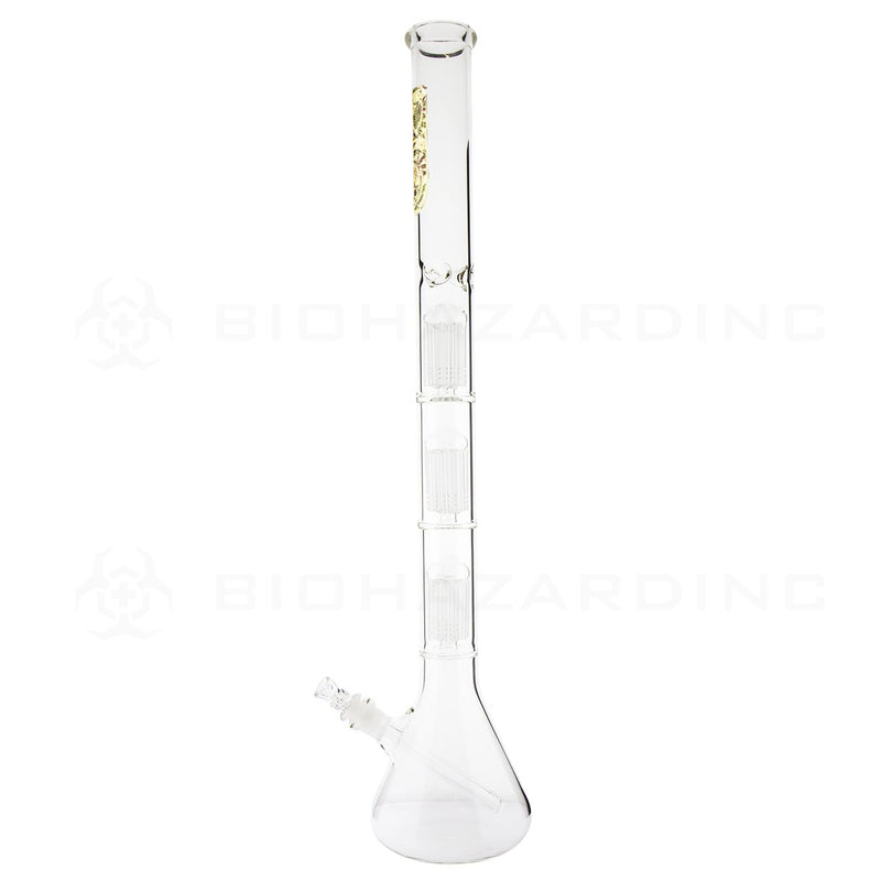 BIO Glass Triple Chamber Beaker | 26" 50mm x 5mm 8 Arm Tree Perc Water Pipe | Camo