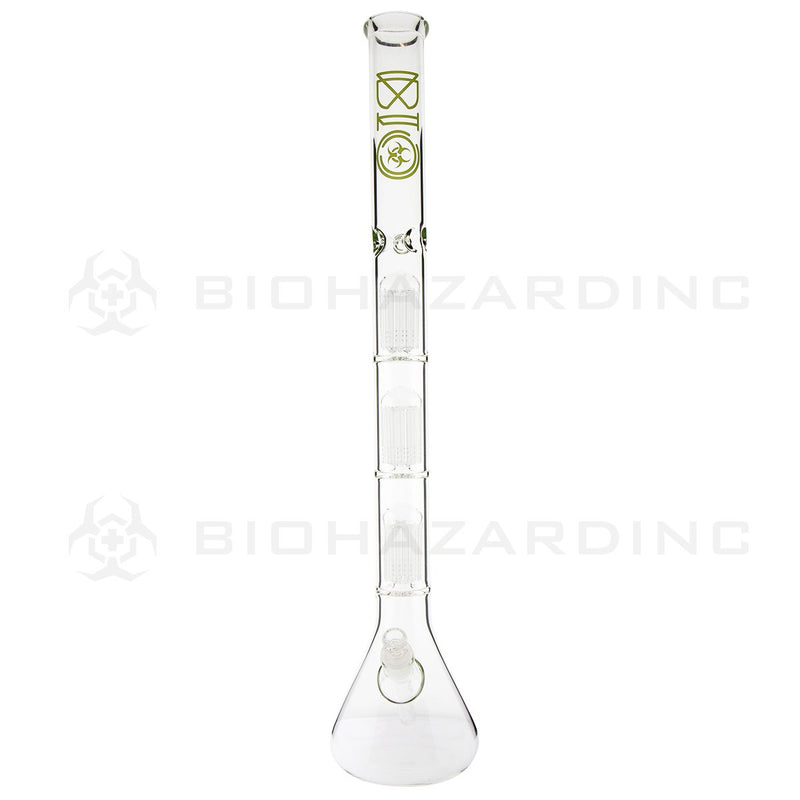 BIO Glass Triple Chamber Beaker | 26" 50mm x 5mm 8 Arm Tree Perc Water Pipe | Green