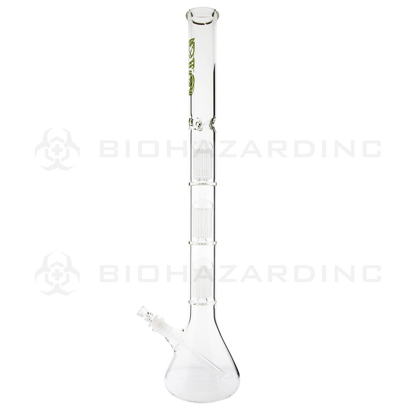 BIO Glass Triple Chamber Beaker | 26" 50mm x 5mm 8 Arm Tree Perc Water Pipe | Green