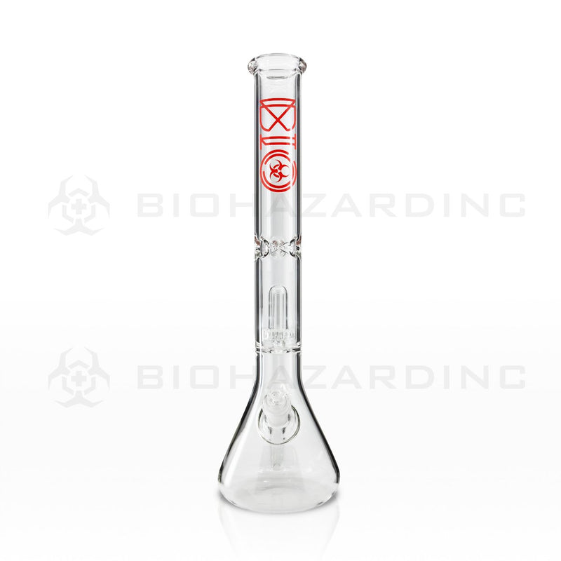 BIO Glass | 18" Showerhead Perc Beaker Water Pipe | Red Logo