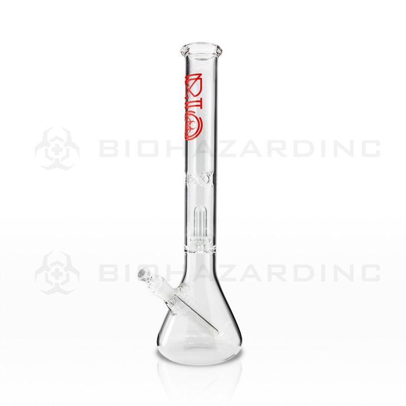 BIO Glass | 18" Showerhead Perc Beaker Water Pipe | Red Logo