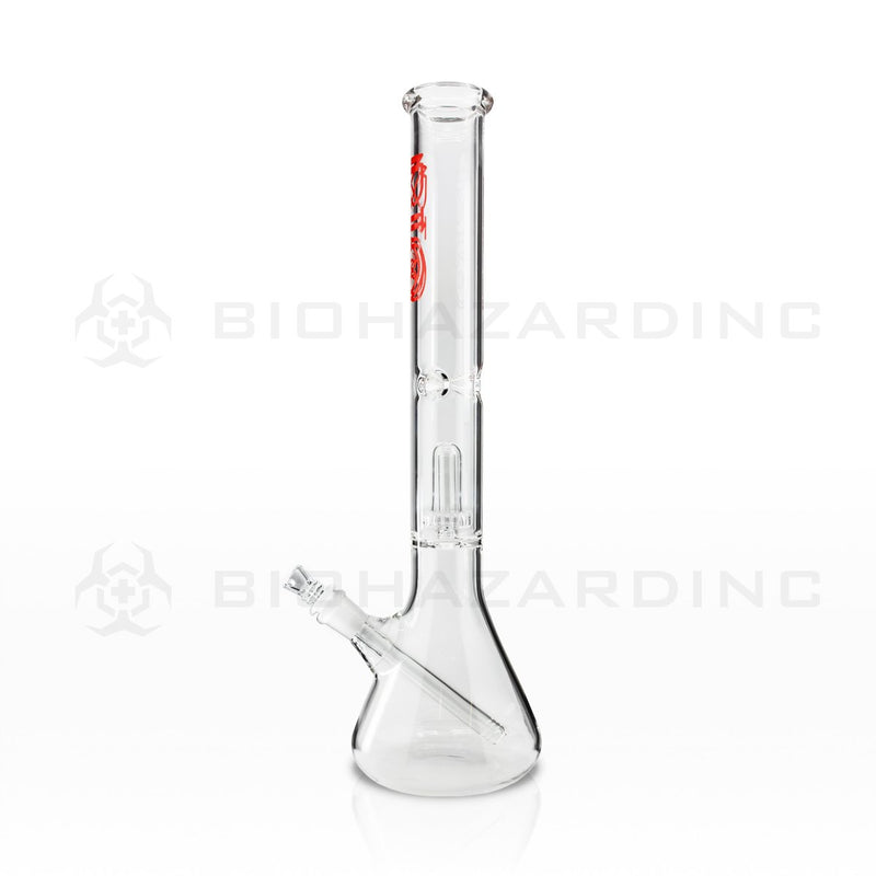 BIO Glass | 18" Showerhead Perc Beaker Water Pipe | Red Logo