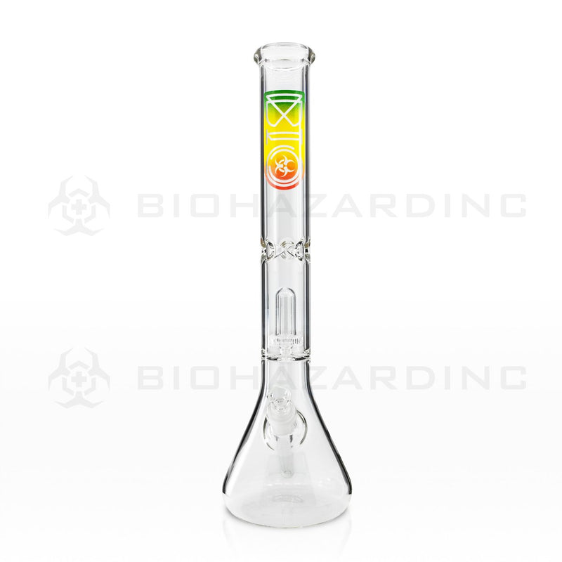 BIO Glass | 18" Showerhead Perc Beaker Water Pipe | Rasta Logo