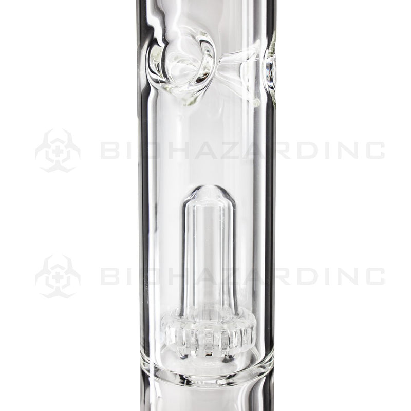 BIO Glass Straight | 18" 50mm x 5mm Showerhead Perc Water Pipe | Silver