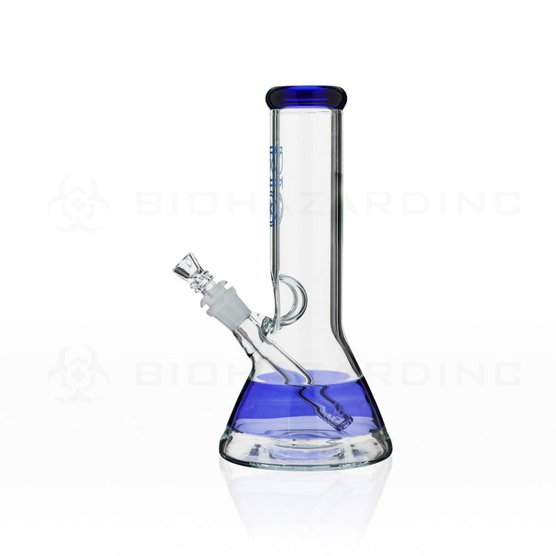 BIO Glass | 10" 50mm x 5mm Stripe Beaker Water Pipe | Blue