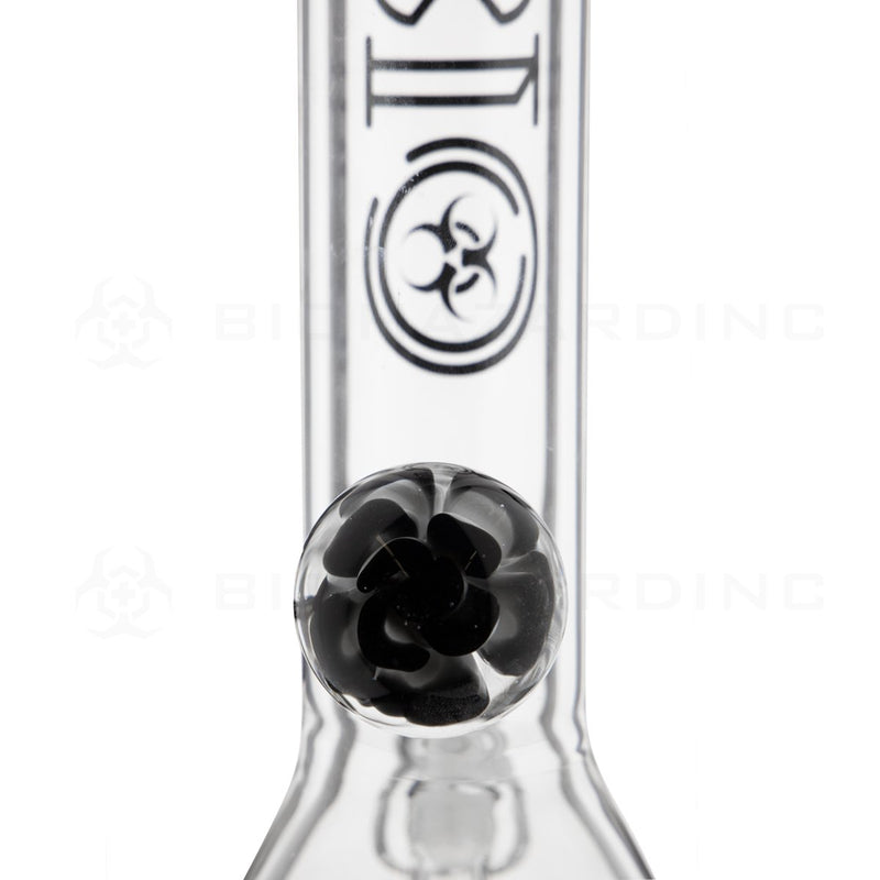 BIO Glass | 12" 50mm x 5mm Flower Marble Beaker Water Pipe | Black