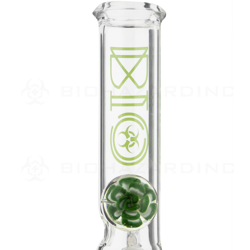 BIO Glass Flower Marble | 12" 50mm x 5mm Beaker Water Pipe | Green