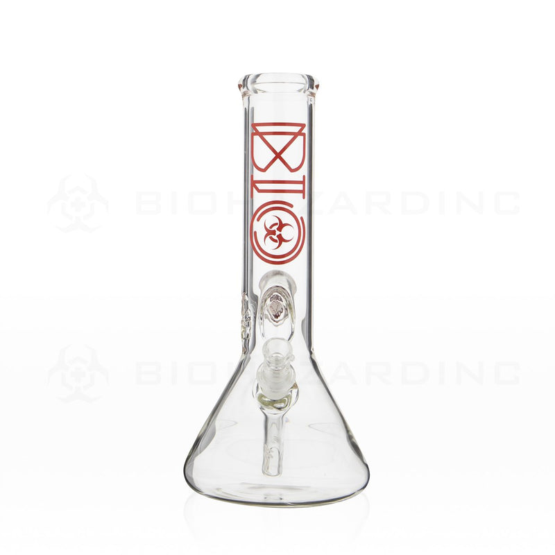 BIO Glass | 12" 50mm x 5mm Flower Marble Beaker Water Pipe | Red