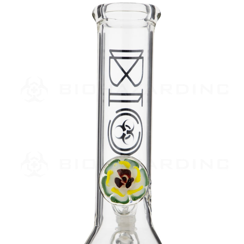 BIO Glass Flower Marble | 12" 50mm x 5mm Beaker Water Pipe | Rasta