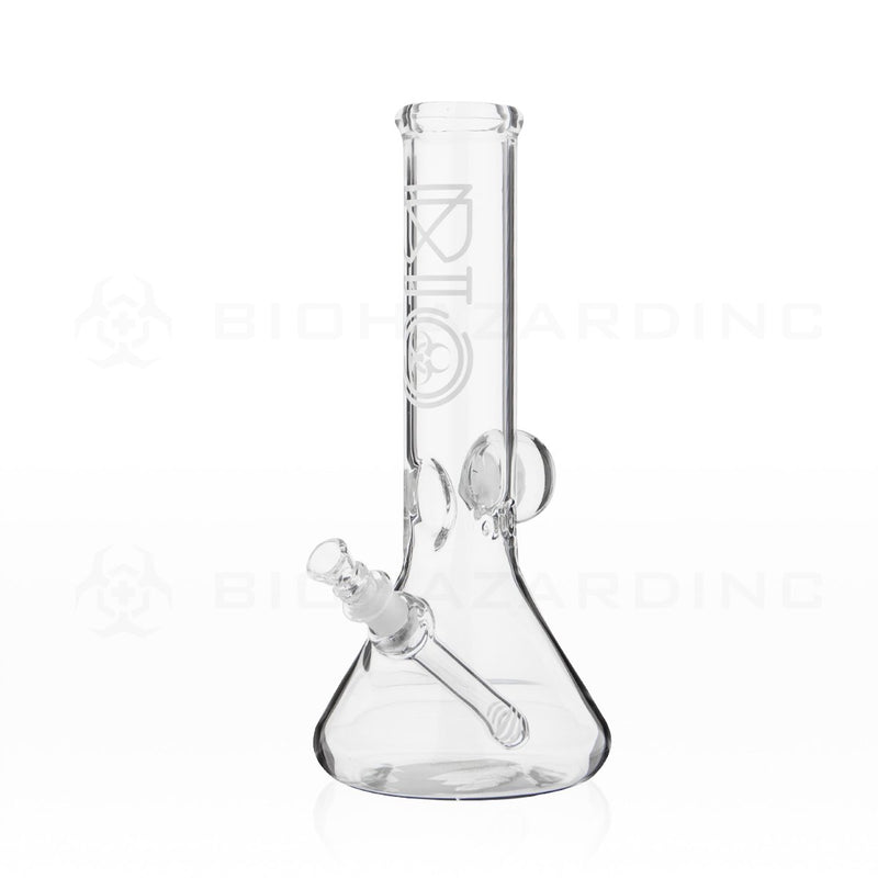 BIO Glass | 12" 50mm x 5mm Flower Marble Beaker Water Pipe | White