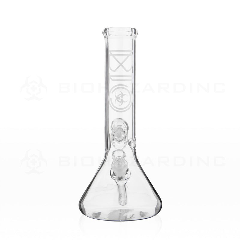 BIO Glass | 12" 50mm x 5mm Flower Marble Beaker Water Pipe | White