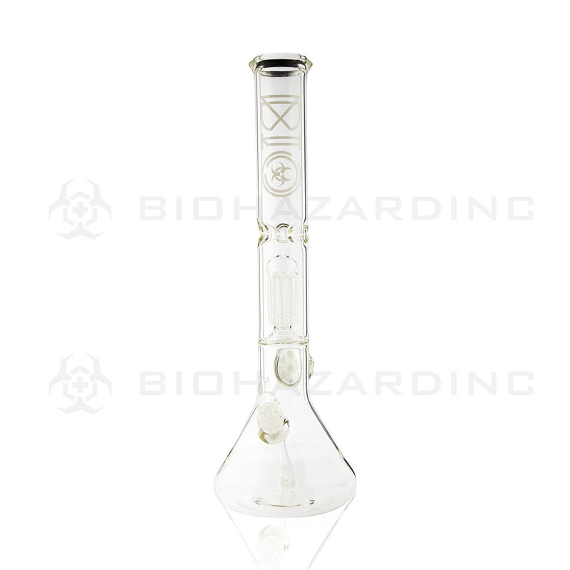 BIO Glass Flower Marble | 18" 50mm x 5mm 8 Arm Tree Perc Beaker Water Pipe | White