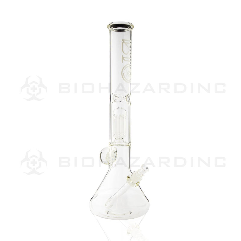 BIO Glass Flower Marble | 18" 50mm x 5mm 8 Arm Tree Perc Beaker Water Pipe | White