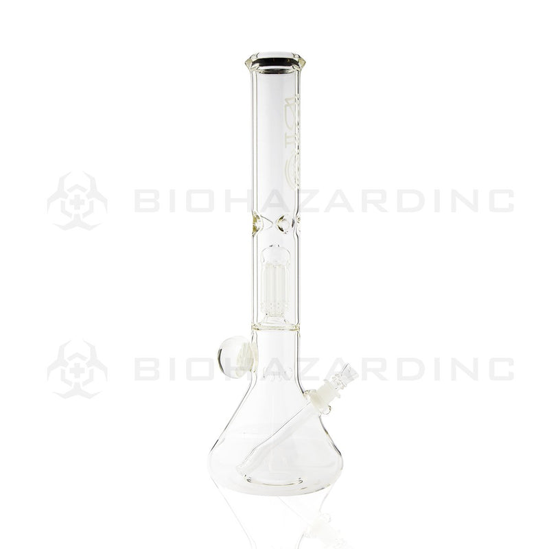 BIO Glass Flower Marble | 18" 50mm x 5mm 8 Arm Tree Perc Beaker Water Pipe | White