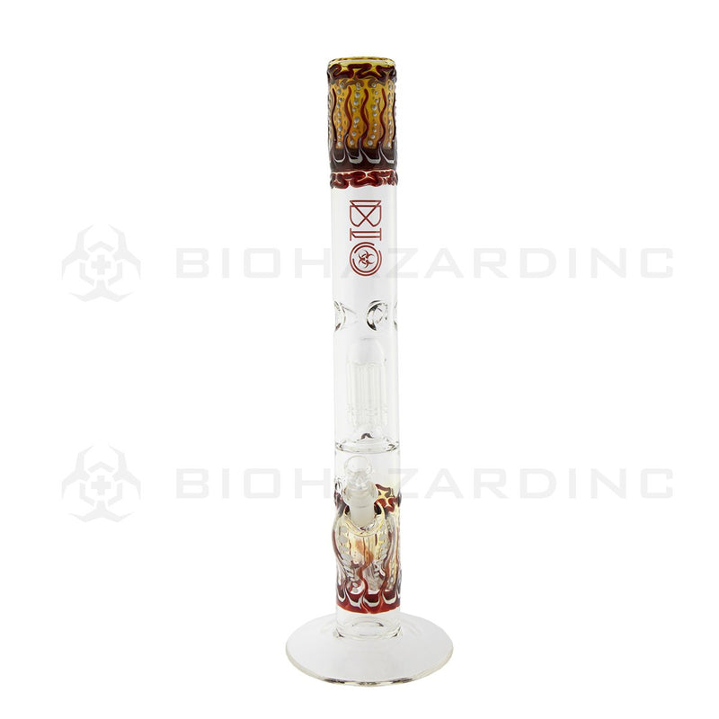 BIO Glass | 18" 50mm x 5mm 8 Arm Tree Perc Straight Water Pipe | Red