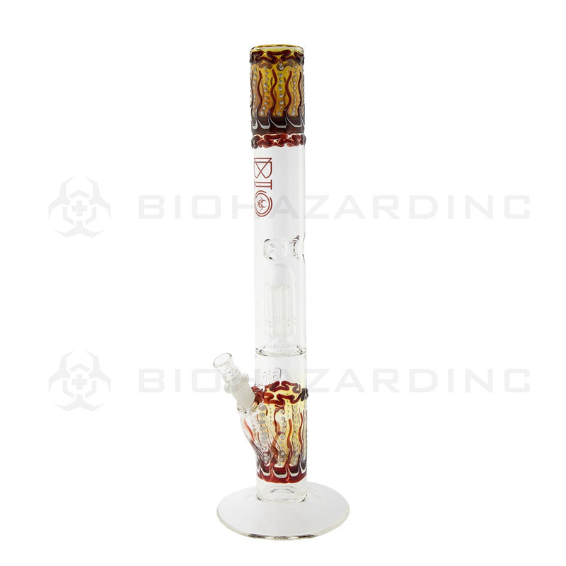 BIO Glass | 18" 50mm x 5mm 8 Arm Tree Perc Straight Water Pipe | Red