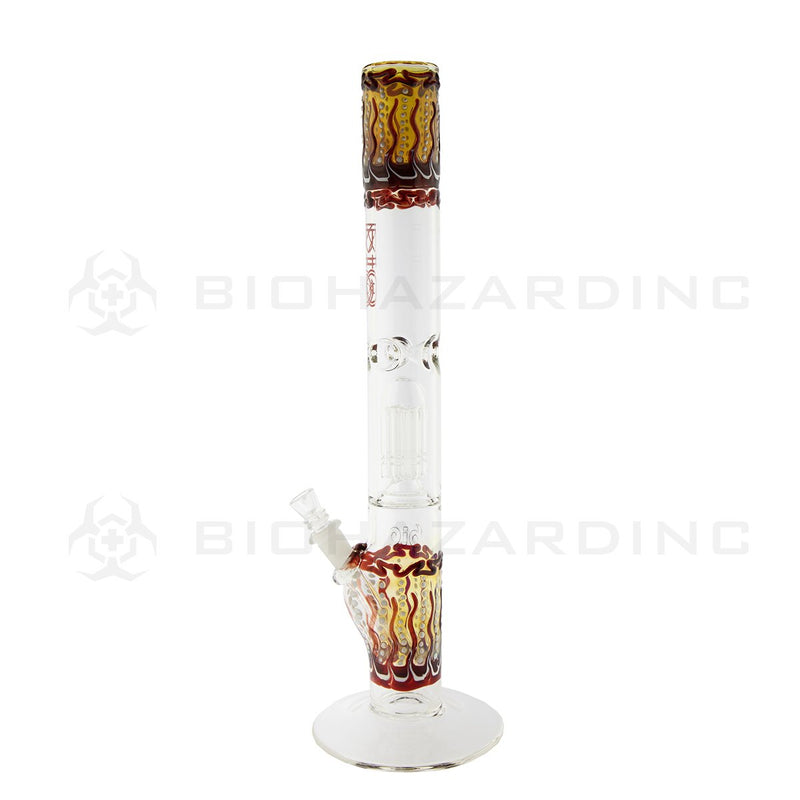 BIO Glass | 18" 50mm x 5mm 8 Arm Tree Perc Straight Water Pipe | Red