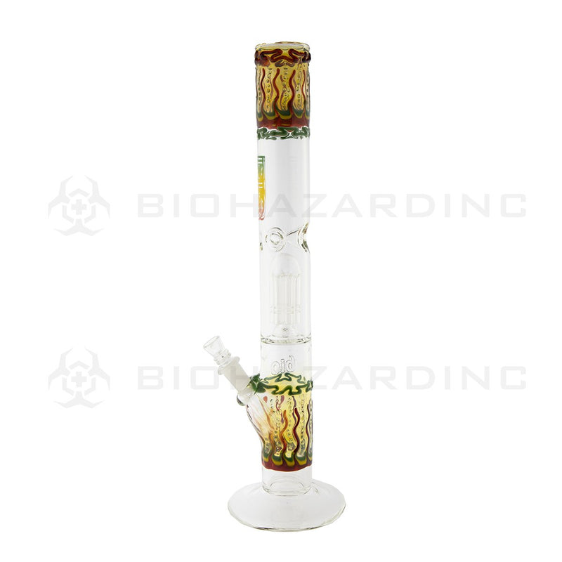 BIO Glass Straight | 18" 50mm x 5mm 8 Arm Tree Perc Water Pipe | Rasta