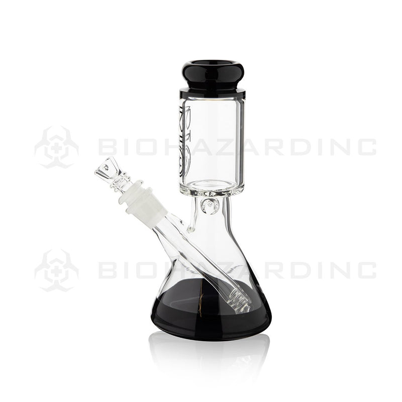 BIO Glass | 8" 50mm x 25mm Wide Chamber Beaker Water Pipe | Black Trim