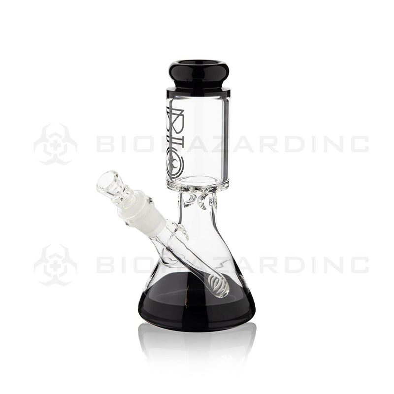 BIO Glass | 8" 50mm x 25mm Wide Chamber Beaker Water Pipe | Black Trim