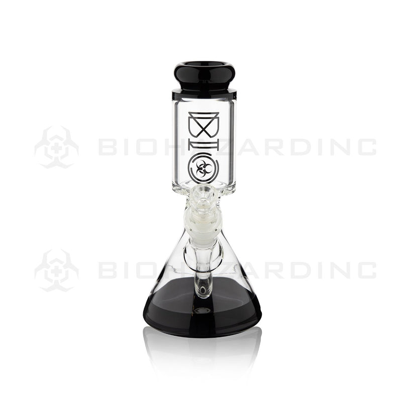 BIO Glass | 8" 50mm x 25mm Wide Chamber Beaker Water Pipe | Black Trim