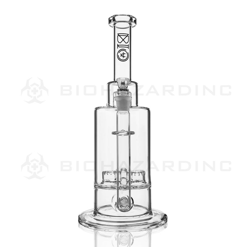 BIO Glass Stemless | 16" 38mm x 5mm Triple Updome Inline Perc Water Pipe | Black